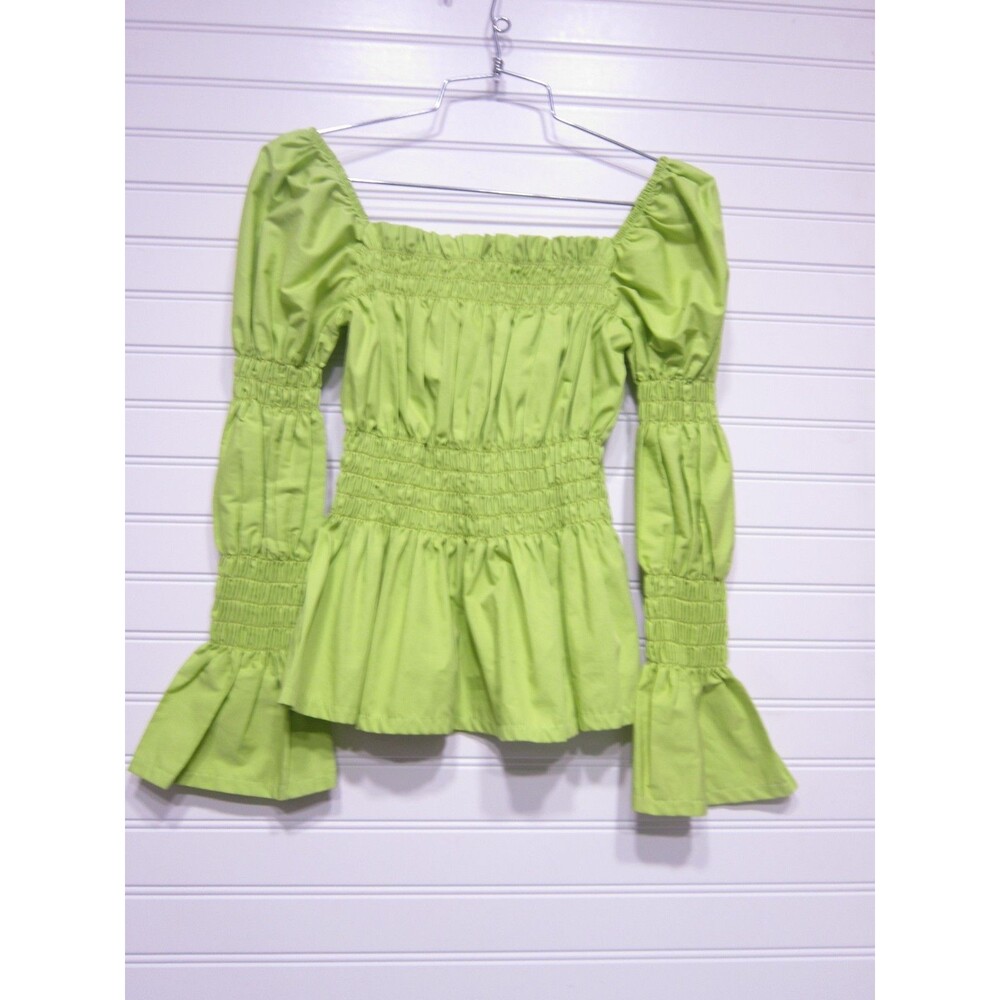 Zara Basic Neon Green Puffy Long Sleeve Cute Shirt